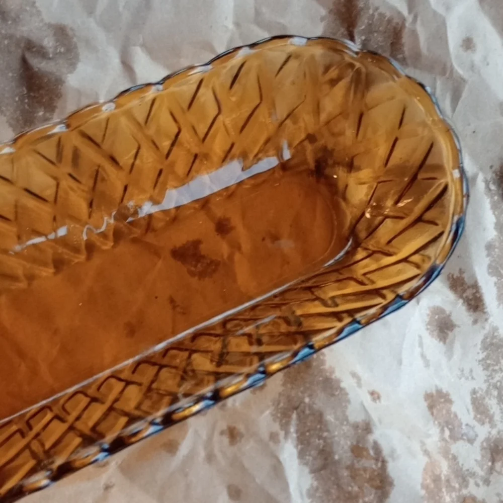 Glass Reptile Water Dish - Green/Amber